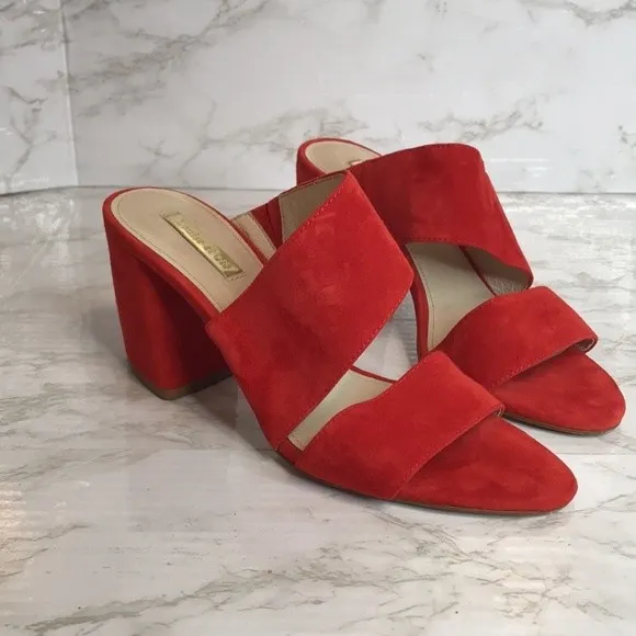 Louise et cie red orange suede strappy block heels  shoes size 8.5m - Image 6