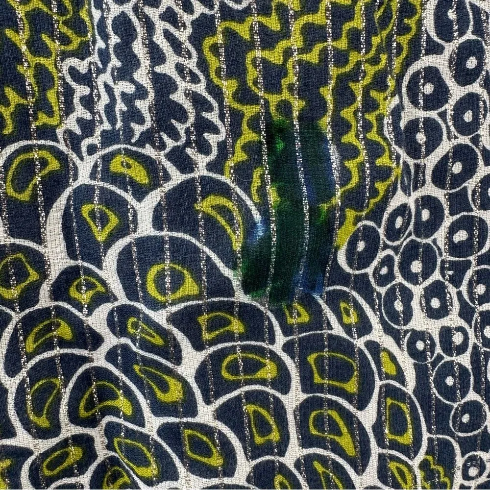 Trina Turk Shimmer Metallic Sleeveless Dress Blue Green Women’s 10 - Image 9