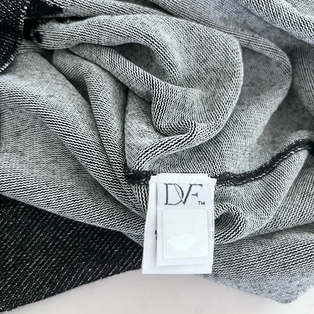 Diane von Furstenberg Black Merino Wool Floral V-Neck Button Cardigan Sweater M - Image 10