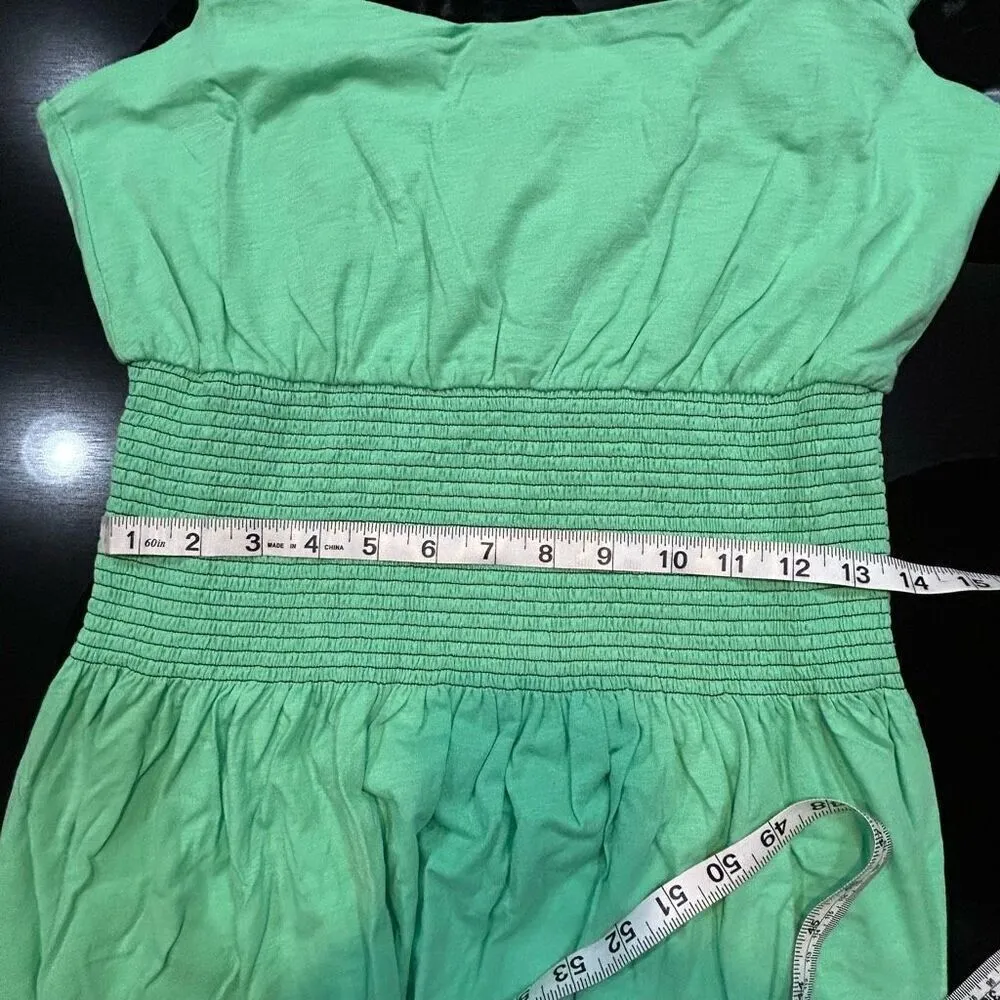 Nation LTD Anthropologie Brittani smocked waist midi‎ dress green size M NWT - Image 8