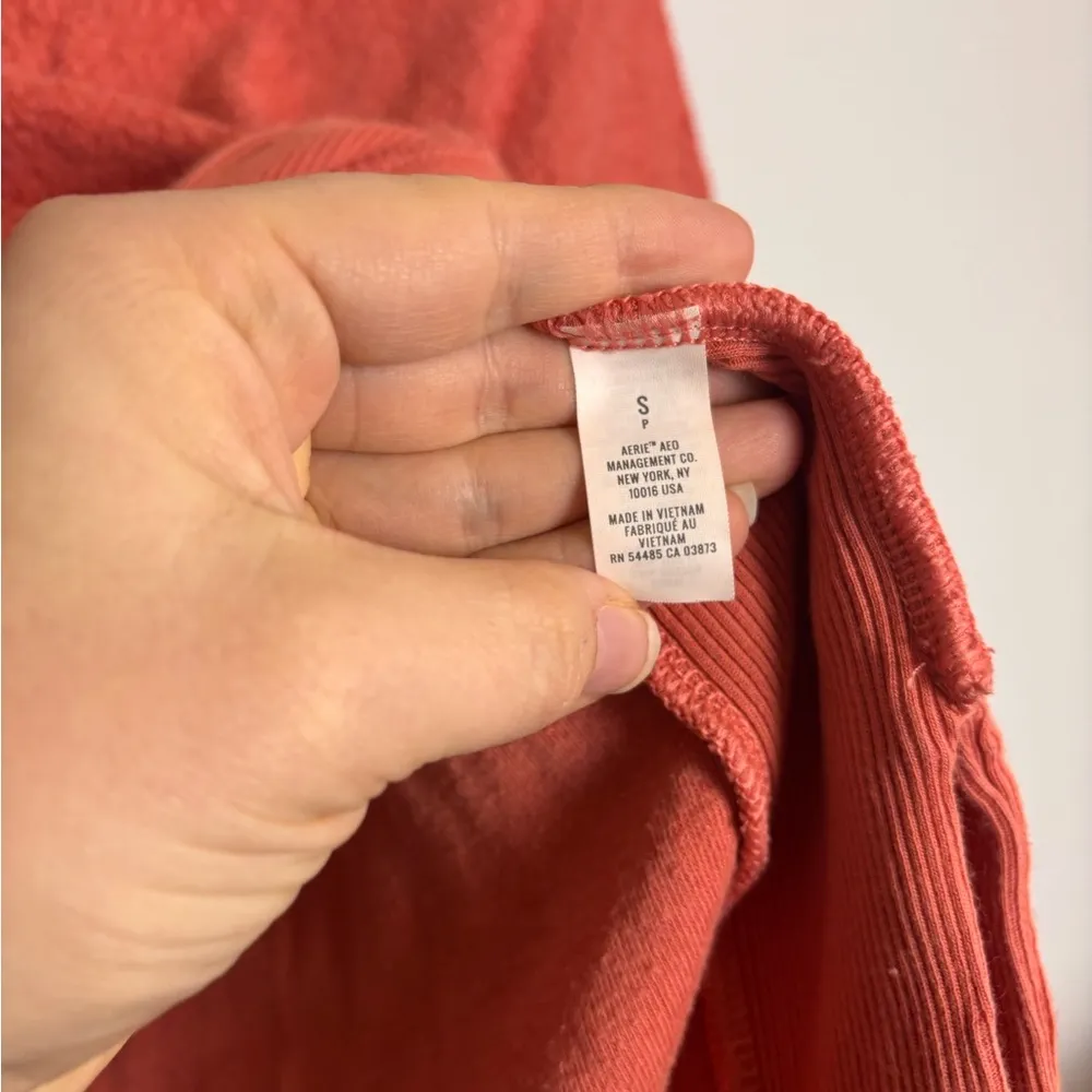 Aerie Chilled Out Coral Orange Crewneck Sweater - Image 6