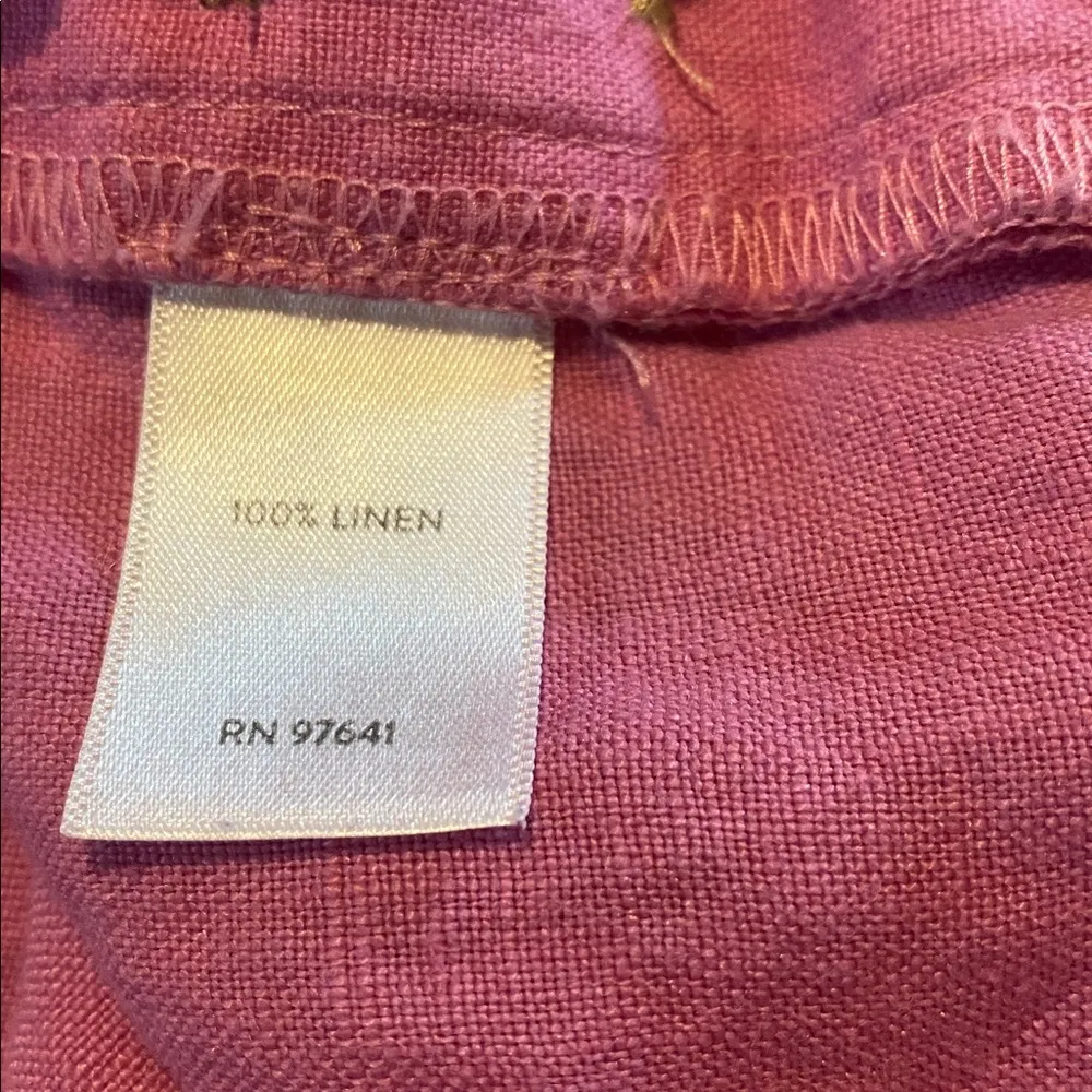 J. Jill Linen Sailor Pant Wide Leg Trouser Sugar Pink Size SP - Image 11