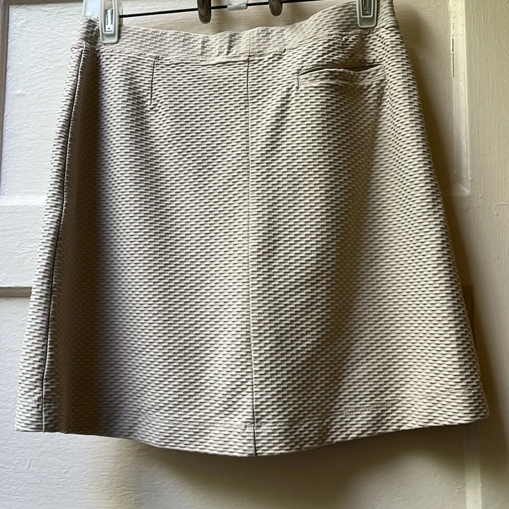 Tail tech stretchy double zip beige waffle golf sporty mini skirt Skort Small Tan - Image 3
