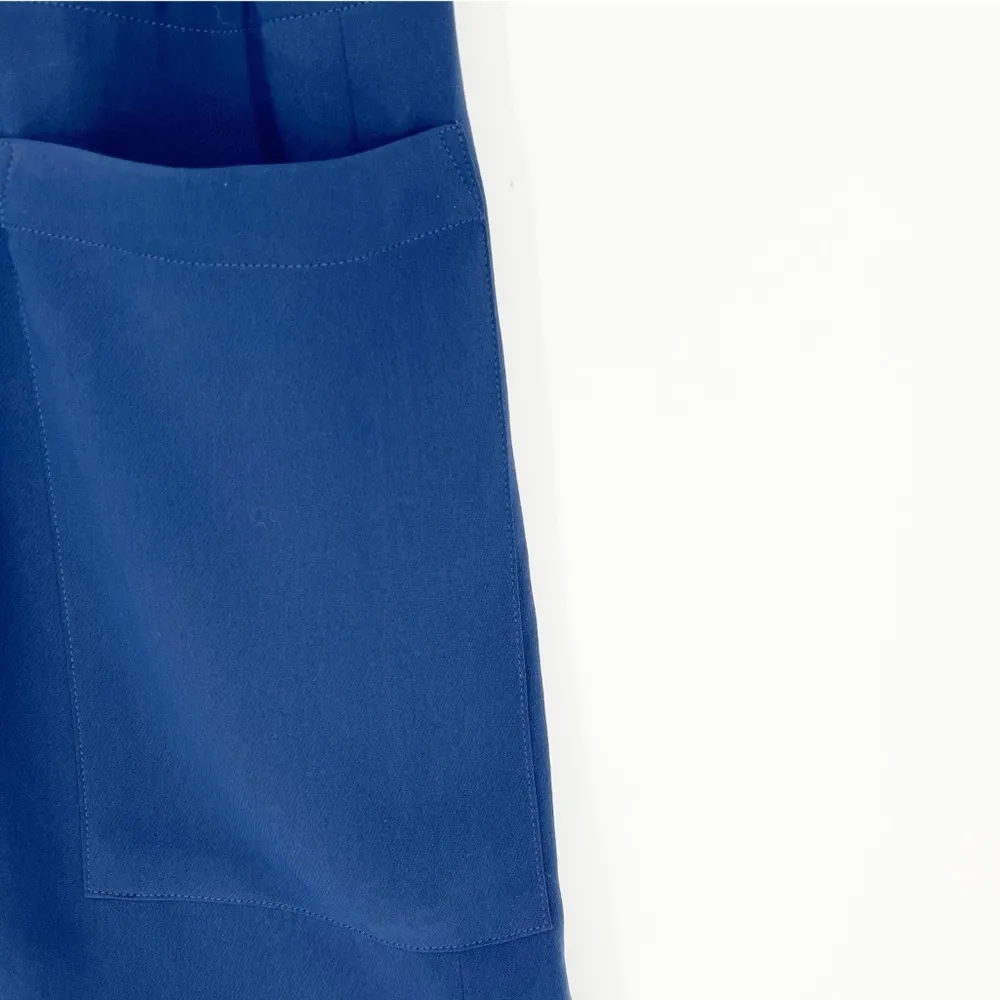 Babe NYC Silk Pocket Front Mini Dress 6 Blue - Image 4