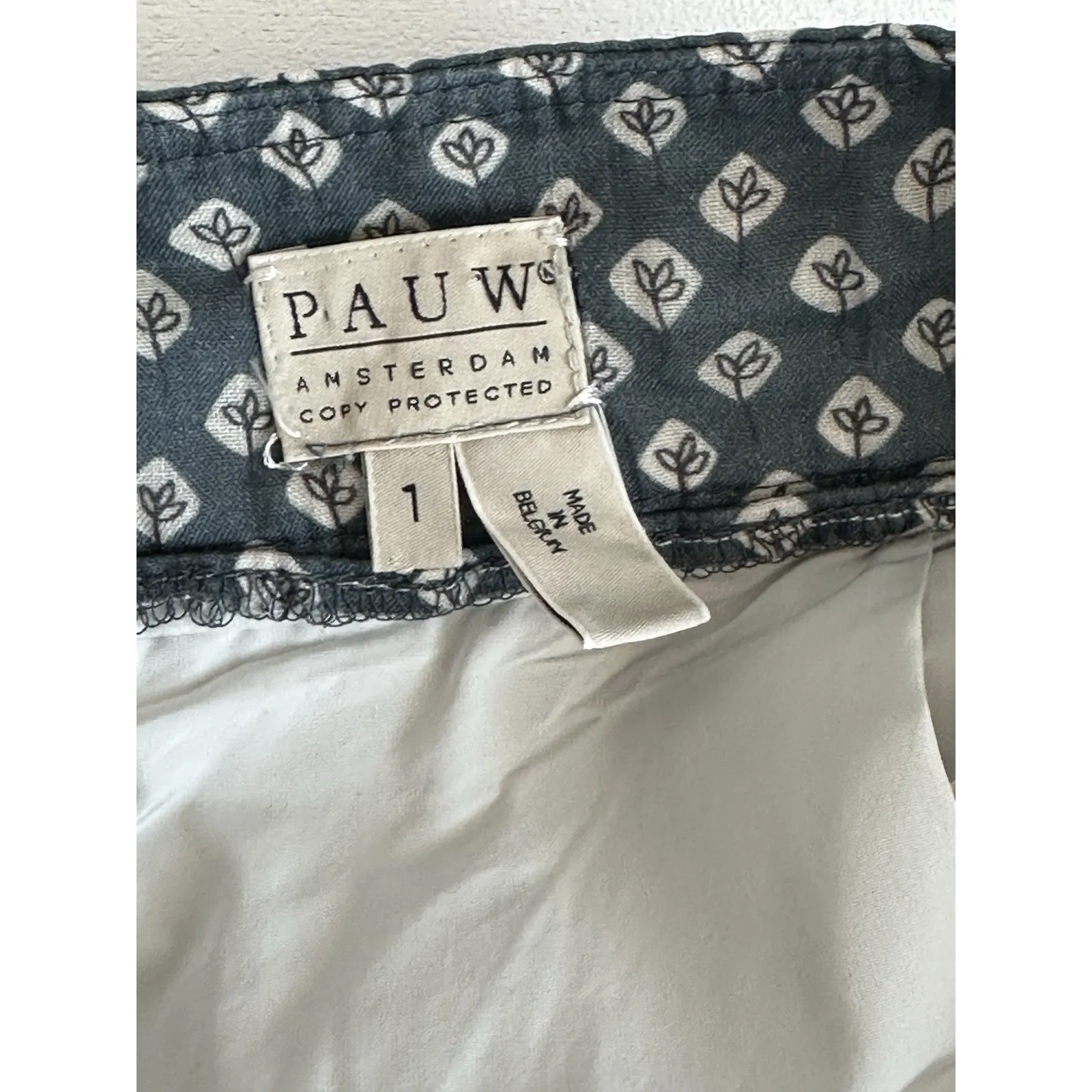 PAUW Amsterdam Pleated Bubble Skirt 100% Ramie , Sz 1 US 6 Dutch Fashion (b47) Blue - Image 4