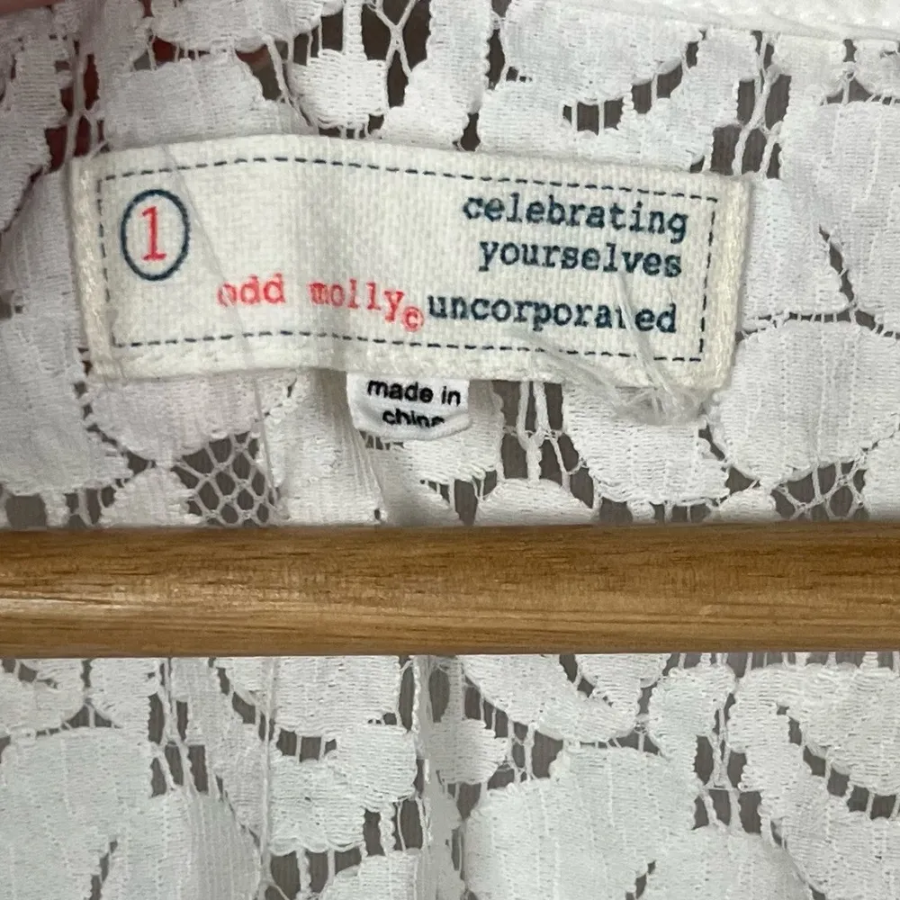 Anthropologie Odd Molly White Floral Lace Mini Dress 1 / S - Image 21