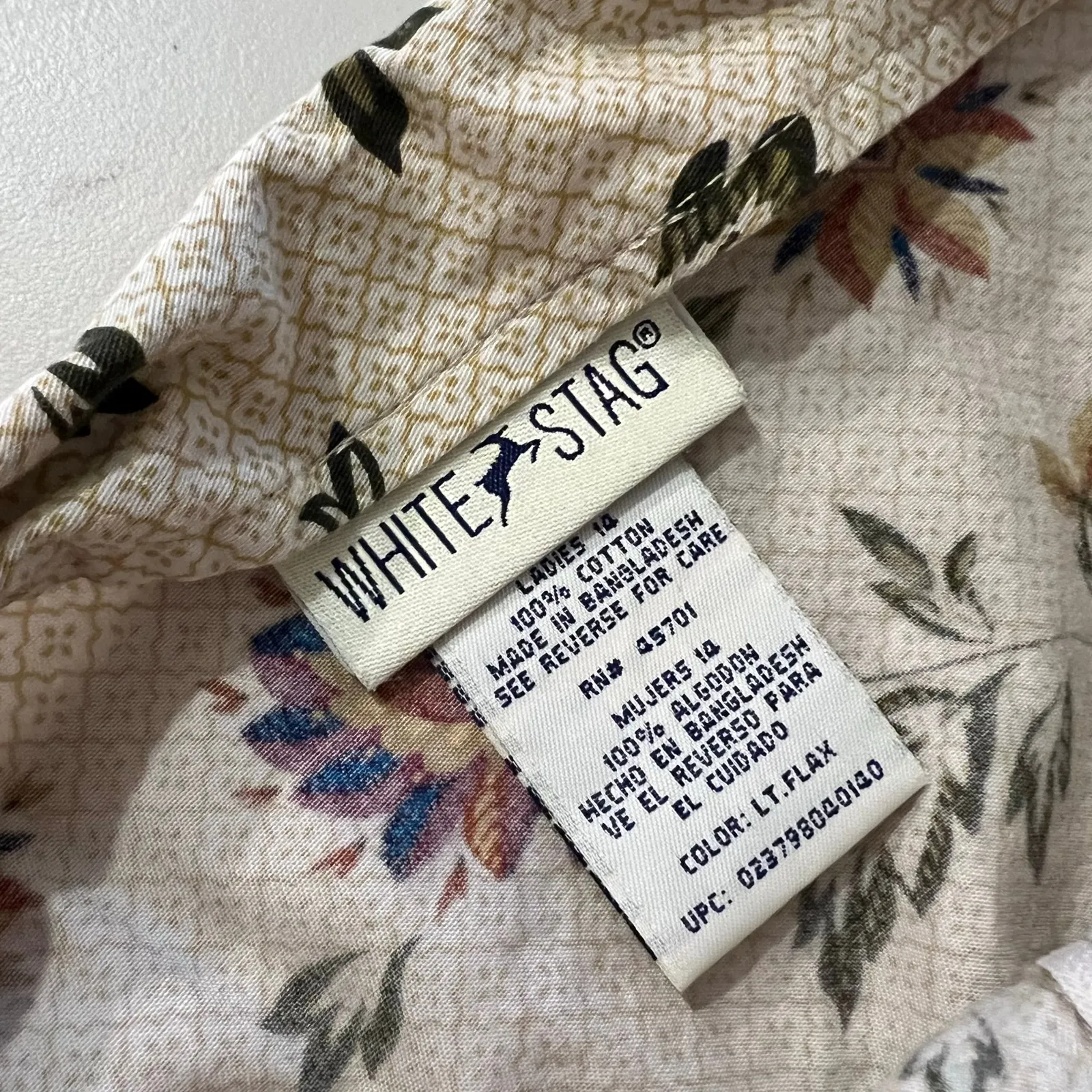 Vintage 90s White Stag Cotton Moody Floral Printed Wrap Mini Skirt Size 14 - Image 9