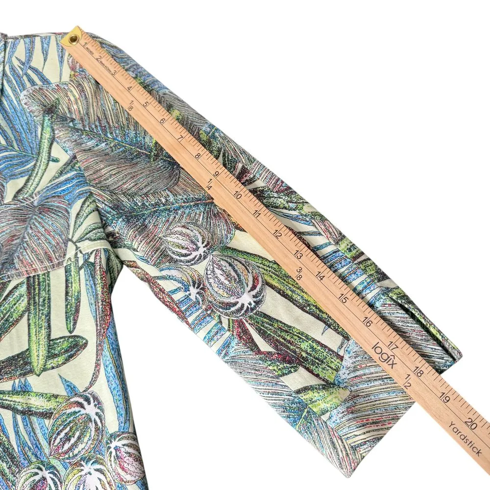 Harve Benard Tropical Print Blazer Jacket Size 6 Button Maximalist Green - Image 12