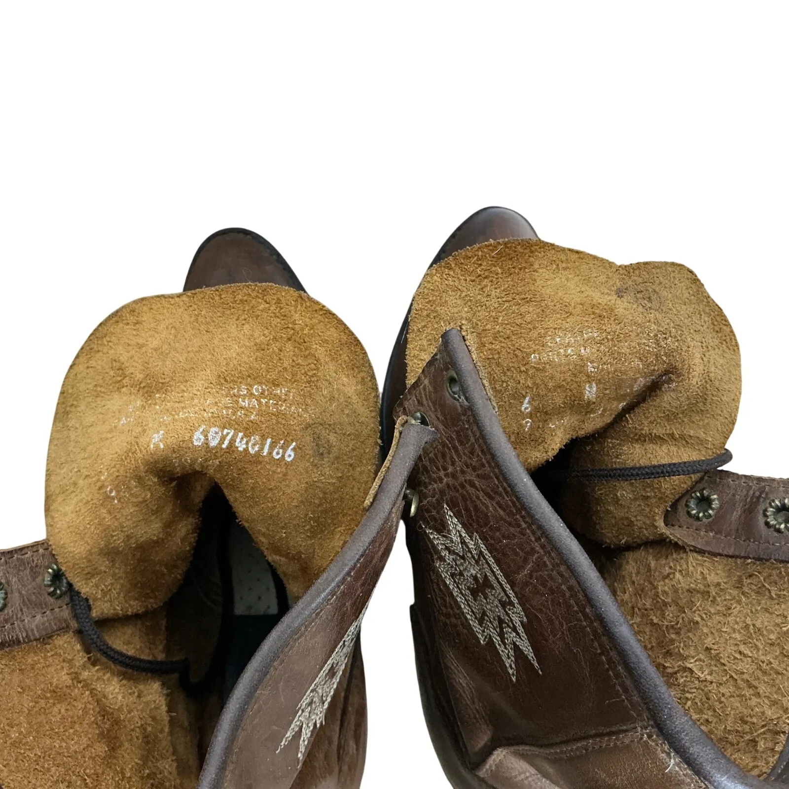 Abilene Women's 6M Western Lace Up Cowboy Boots Brown Leather Fringe USA Made Size 6 - Image 9