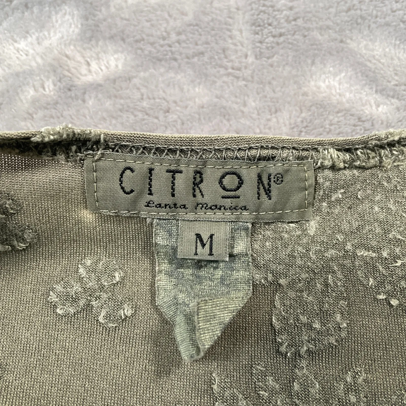 Citron Santa Monica Shirt Medium Green Cropped 90s Fairy Grunge Whimsy Indie - Image 3