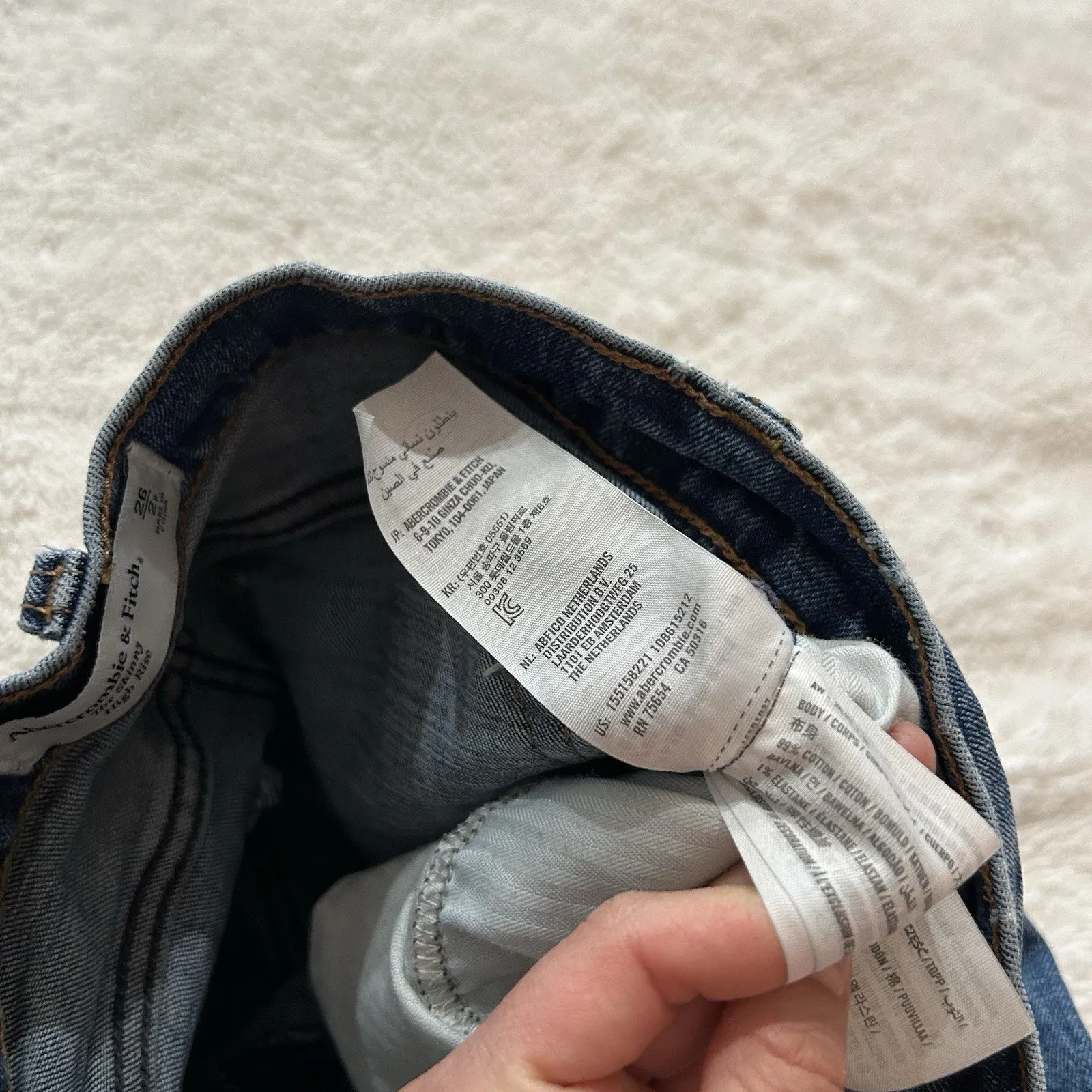 Abercrombie & Fitch The Skinny High Rise‎ Women Distressed Cotton Blue Size 26 - Image 5