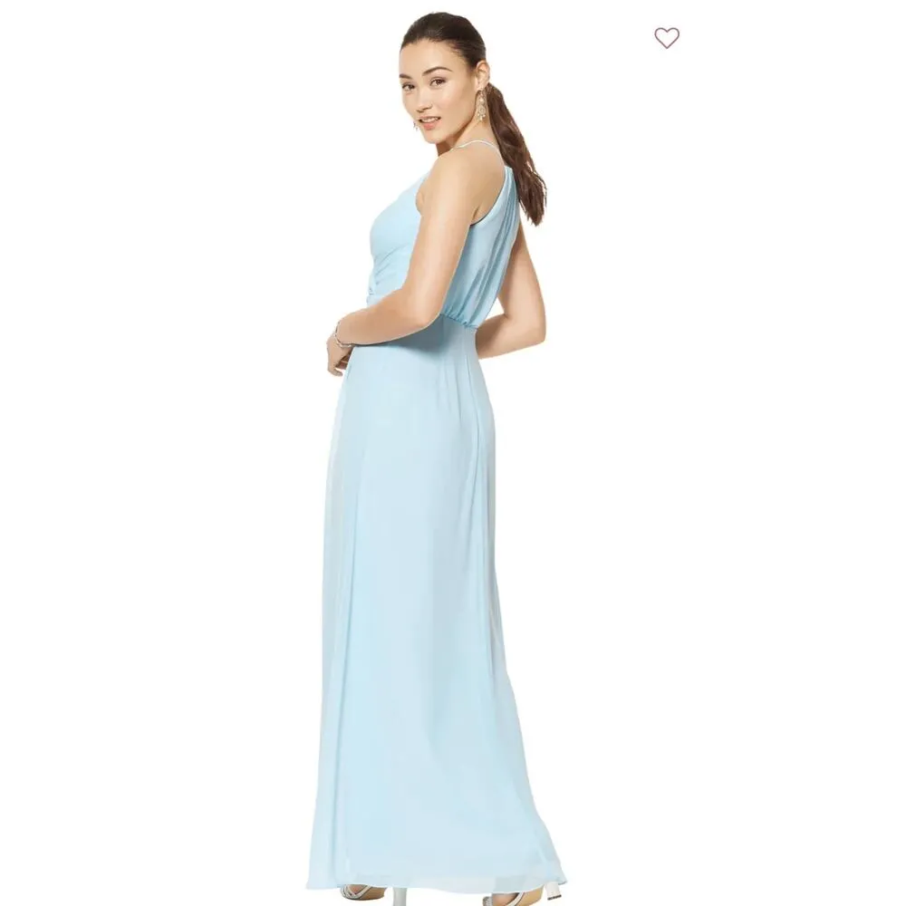 Bill Levkoff Halle Chiffon A Line Princess Dress Light Blue Size 10 - Image 2