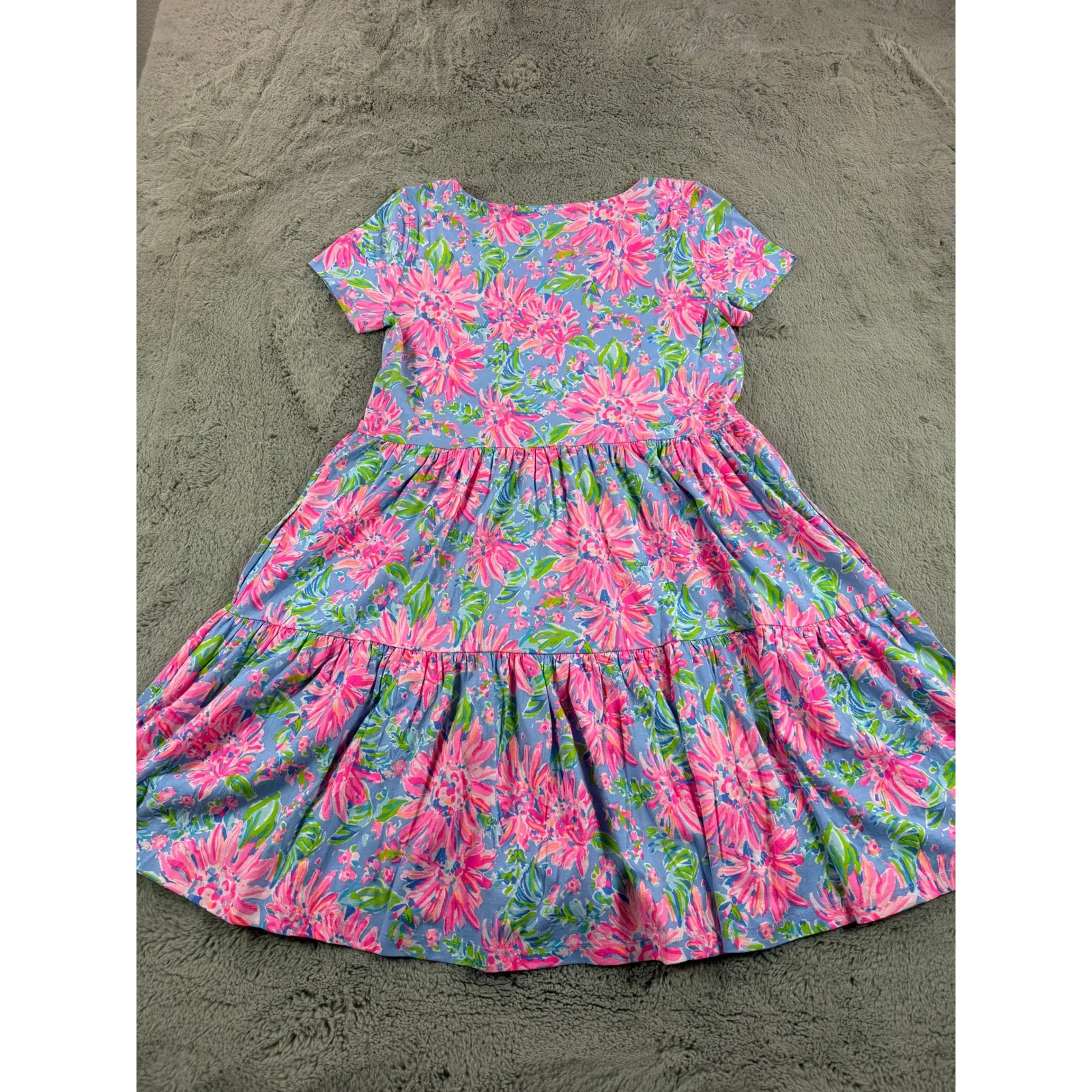 NWT Lilly Pulitzer Geanna Tiered Dress Blue Peri Sunrise Bay Floral M Vacation - Image 7