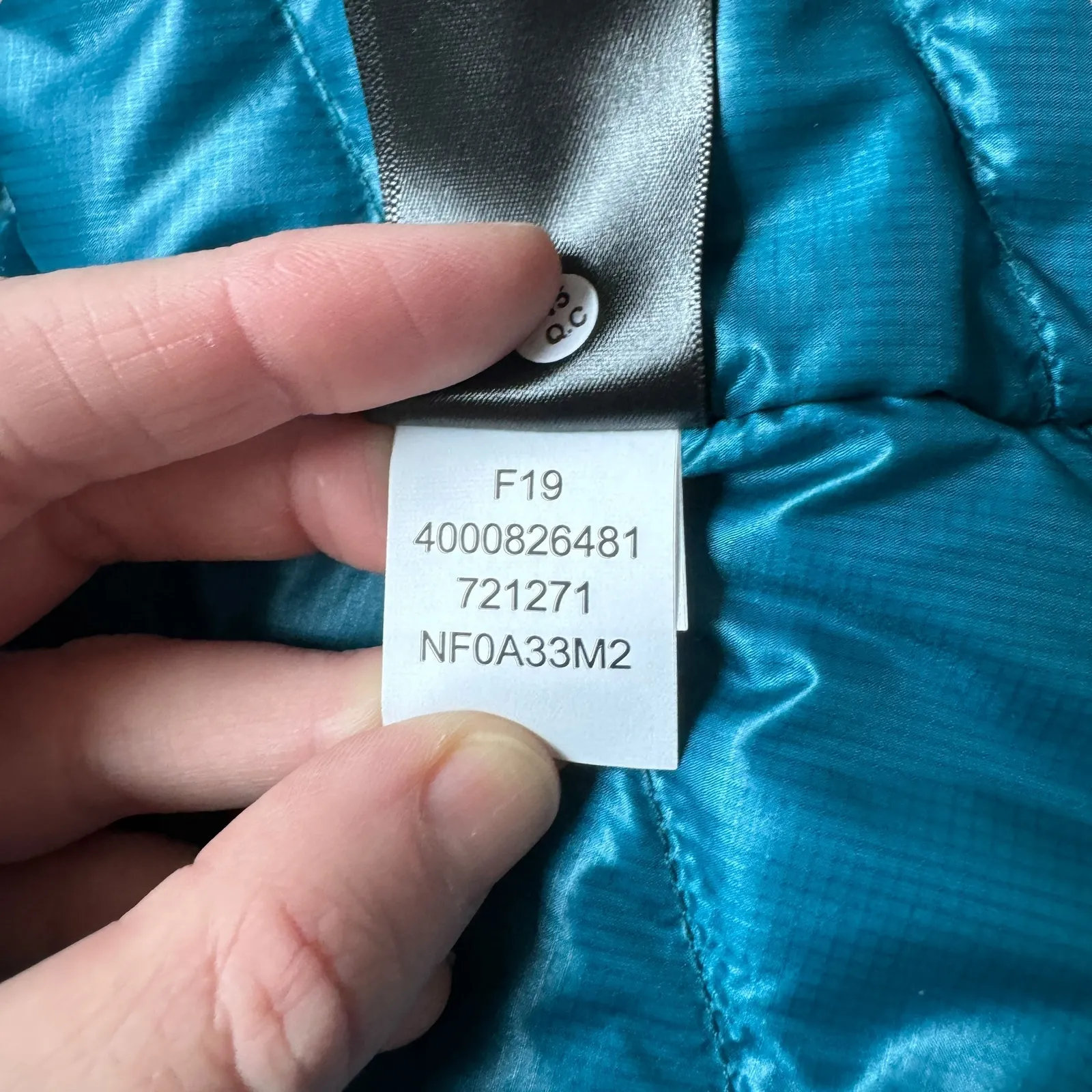 The North Face Down Puffer Coat Turquoise - Image 9