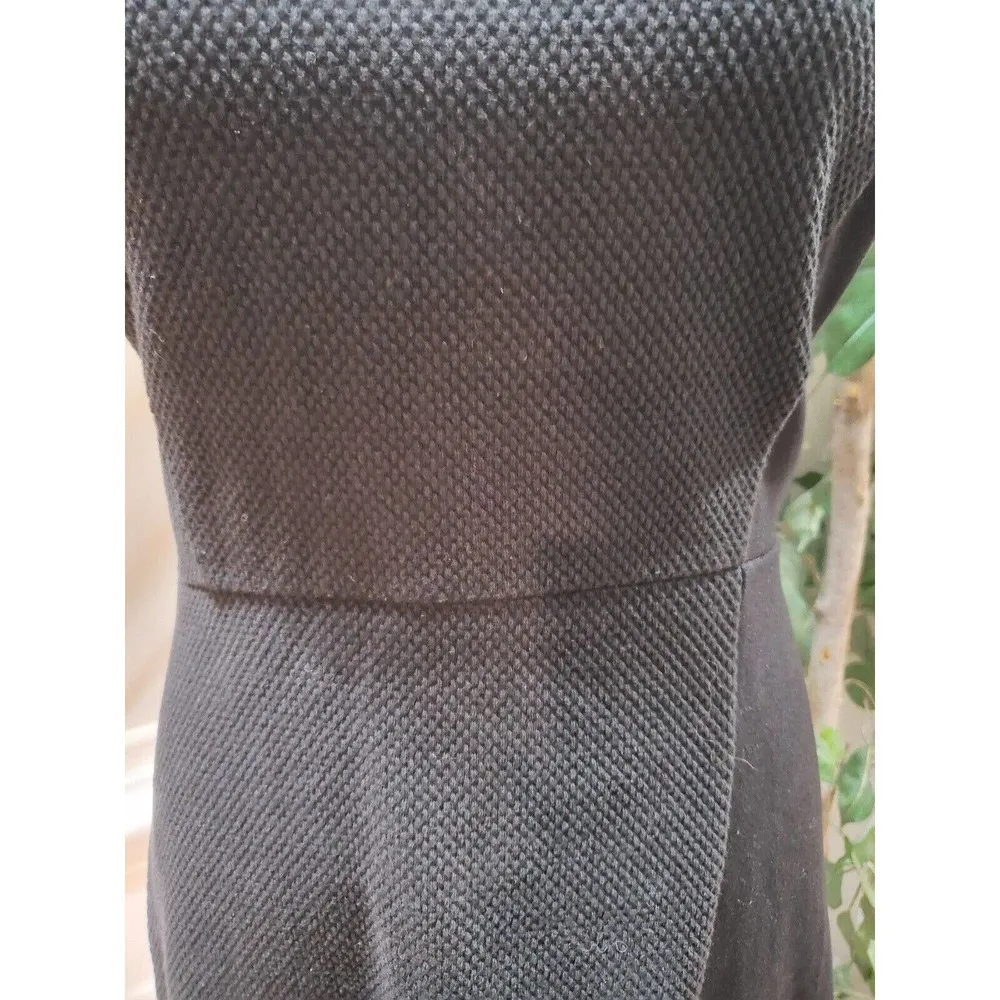 J. Crew Women Black Solid Viscose Round Neck Sleeveless Knee Length Dress Size 4 - Image 3