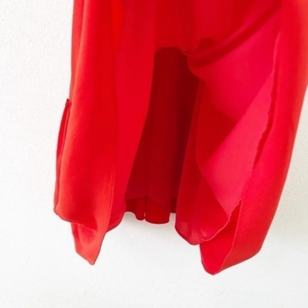 Elliatt Ruffled Turtleneck Swing Dress in Red - Image 7