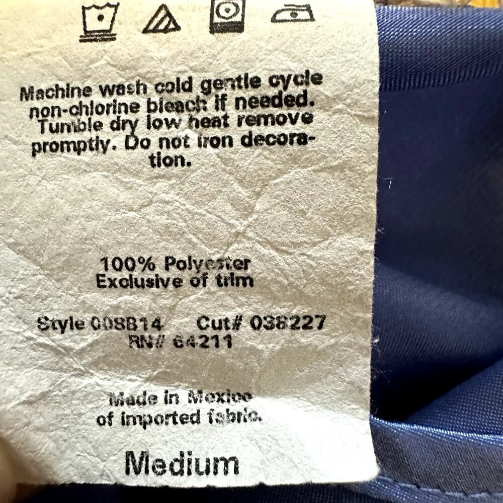 VTG California Dynasty Slip Nightgown Spaghetti Strap Crisscross Back Blue M Size M - Image 3