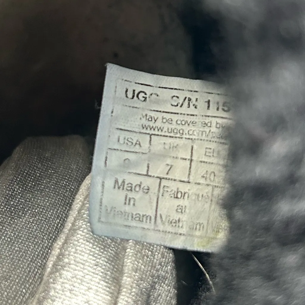 UGG Black Shearling Ankle Ultra Mini Braided Boots Women’s Size 9 - Image 11