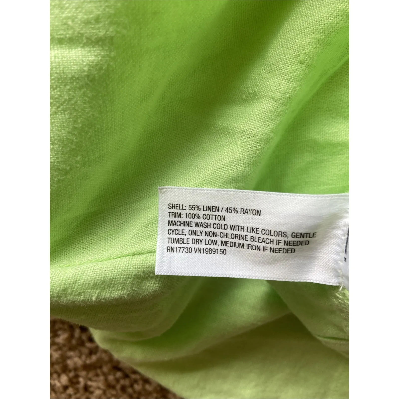 A New Day‎ Lime Green Keyhole Back Linen Blend Summer Sundress Dress XS NEW NWT - Image 7