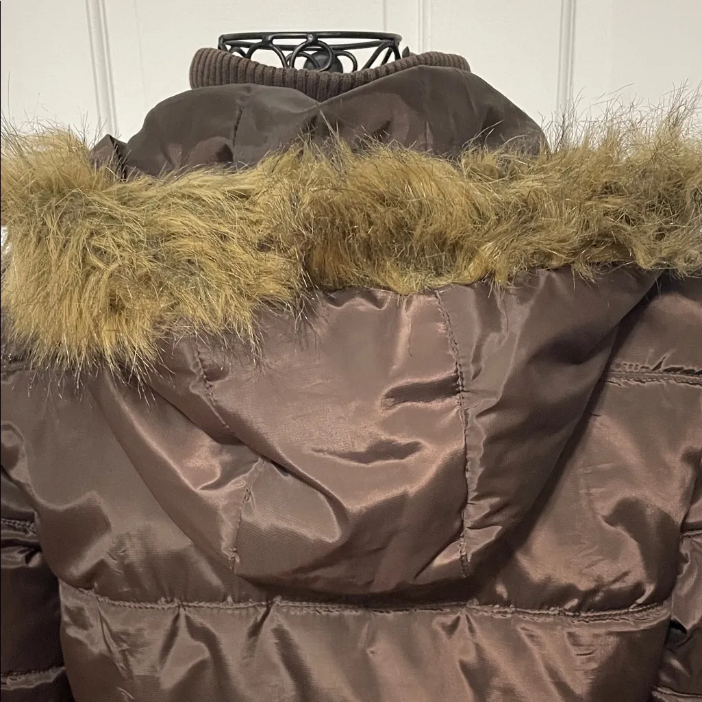 ⚓️⚓️⚓️BOGOHO⚓️⚓️⚓️Anchor Blue Chocolate Puffer Jacket with Fur Hood-small - Image 10