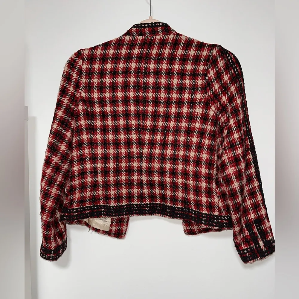 Aryn K. women’s plaid checkered blazer size small - Image 2