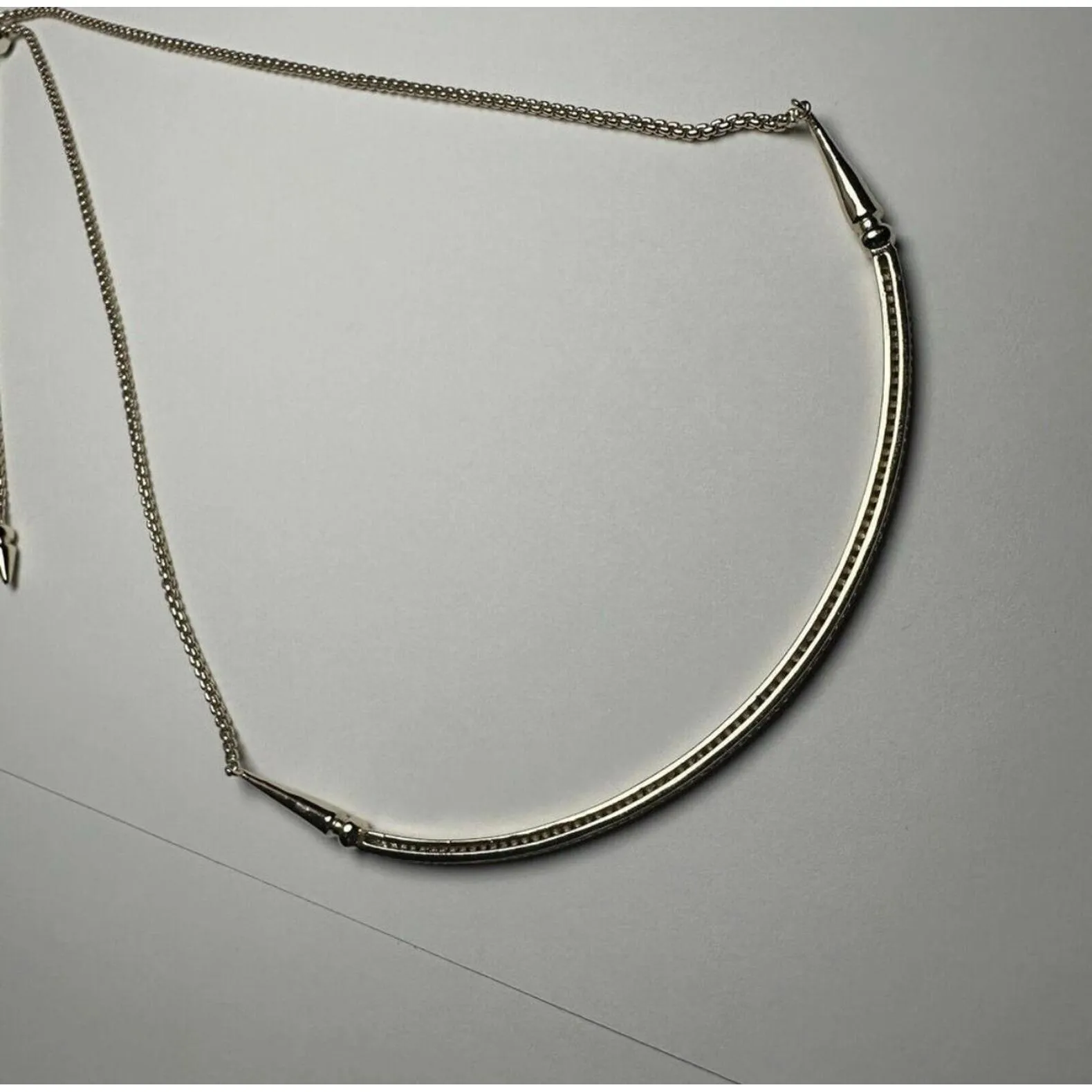 Kendra Scott Scottie CZ Cubic Zirconia Curved Choker Necklace Gold Tone - Image 7