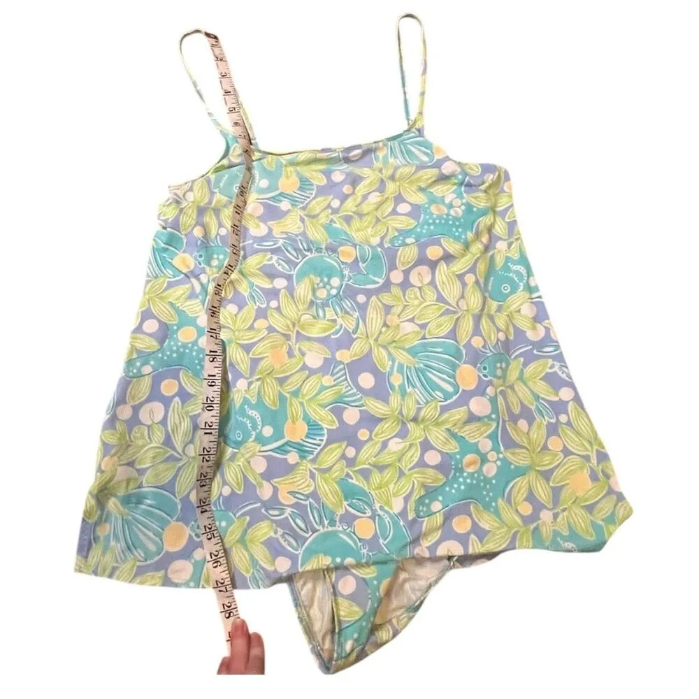 Lilly Pulitzer Sweet Blue Crabby One Piece Swim Dress Size 8 Vintage - Image 4