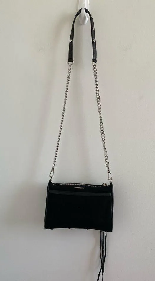Rebecca Minkoff Black & Silver Sequin Mini Mac Crossbody Bag New - Image 10