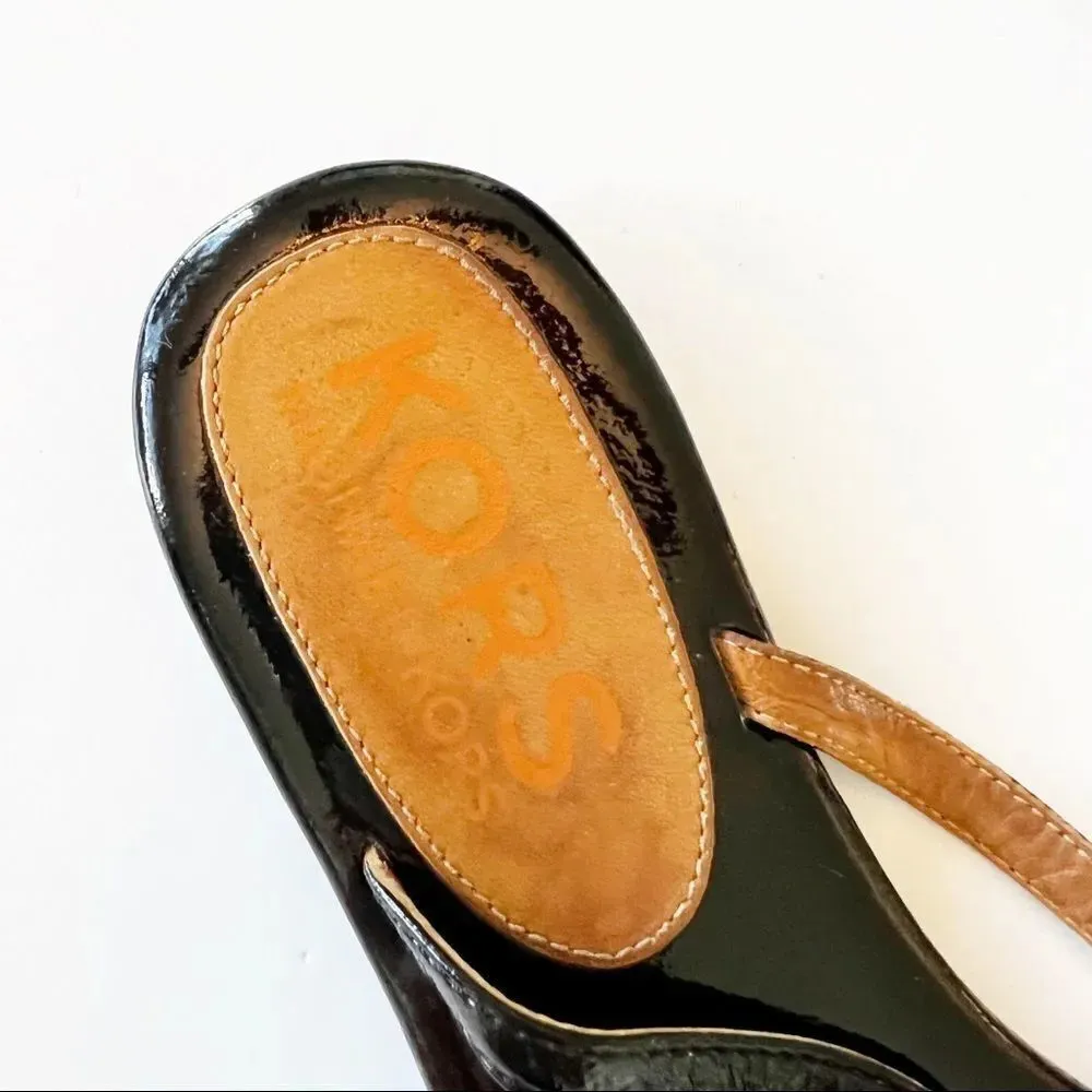 Michael Michael Kors MK Black Patent Sandals Thong Flipflop Size 8? Summer Flats - Image 7