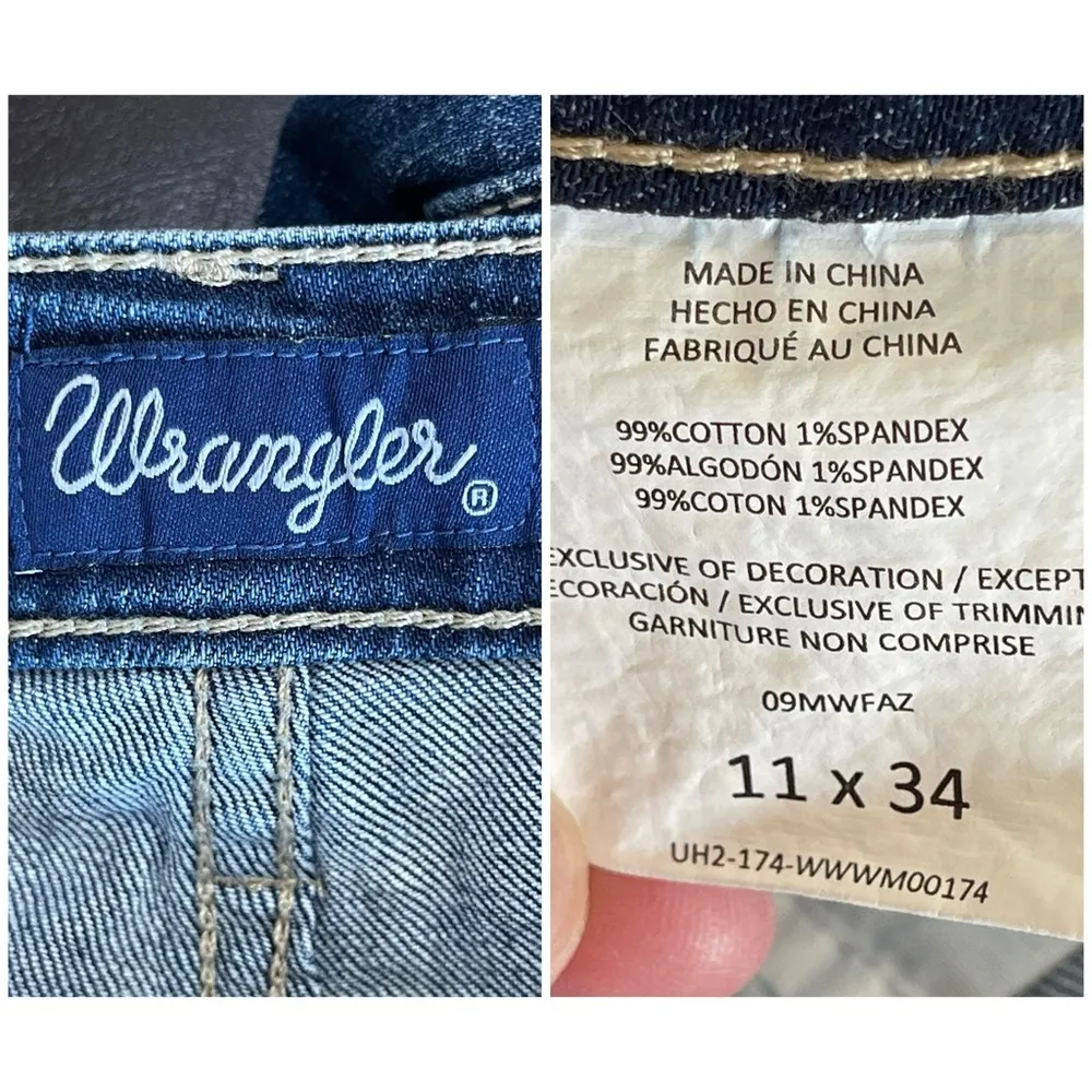 Wrangler  Embroidered Distressed Flare Jeans size 11/34 rodeo western southwest - Image 3