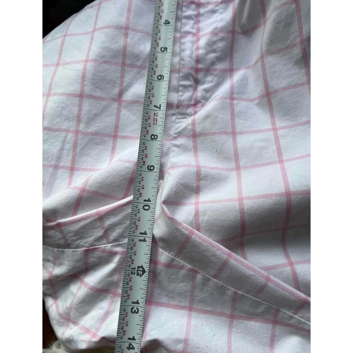 Laurin Ralph Lauren Women's Casual Shorts White with Pink Check Pattern Size 18W - Image 5