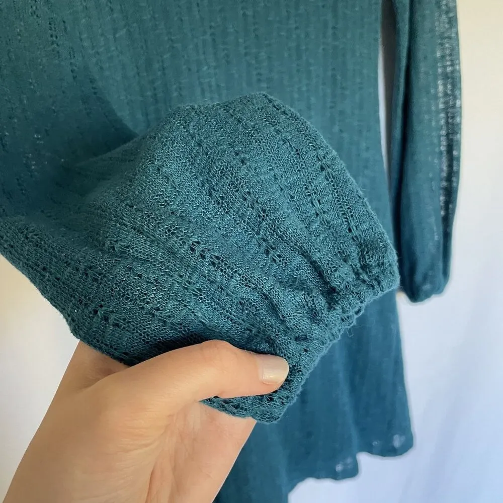 Jodi Kristopher turquoise long sleeved dress women's size small sundress knit - Image 3