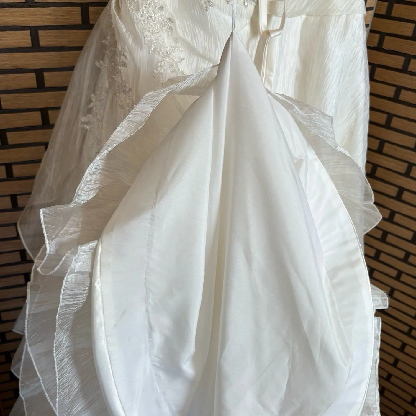 Mori Lee By Madeline Gardner White Strapless Wedding Dress Size 12 - Image 7