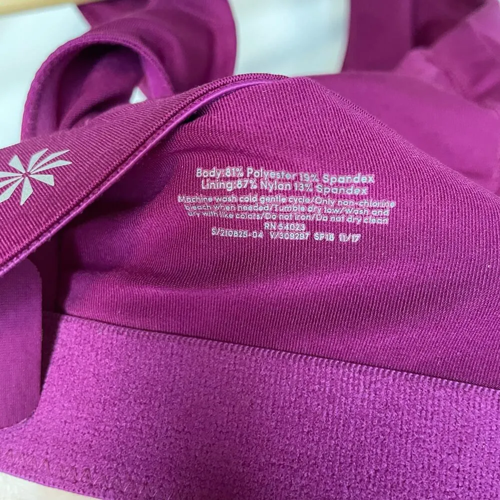 Athleta Purple Sports Bra S Womens Racerbook Padded Activewear Athletic - Image 6