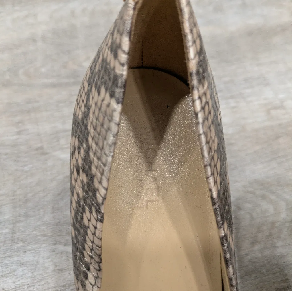 MICHAEL Michael Kors Beige Snakeskin Patterned Heels Size 7 - Image 3