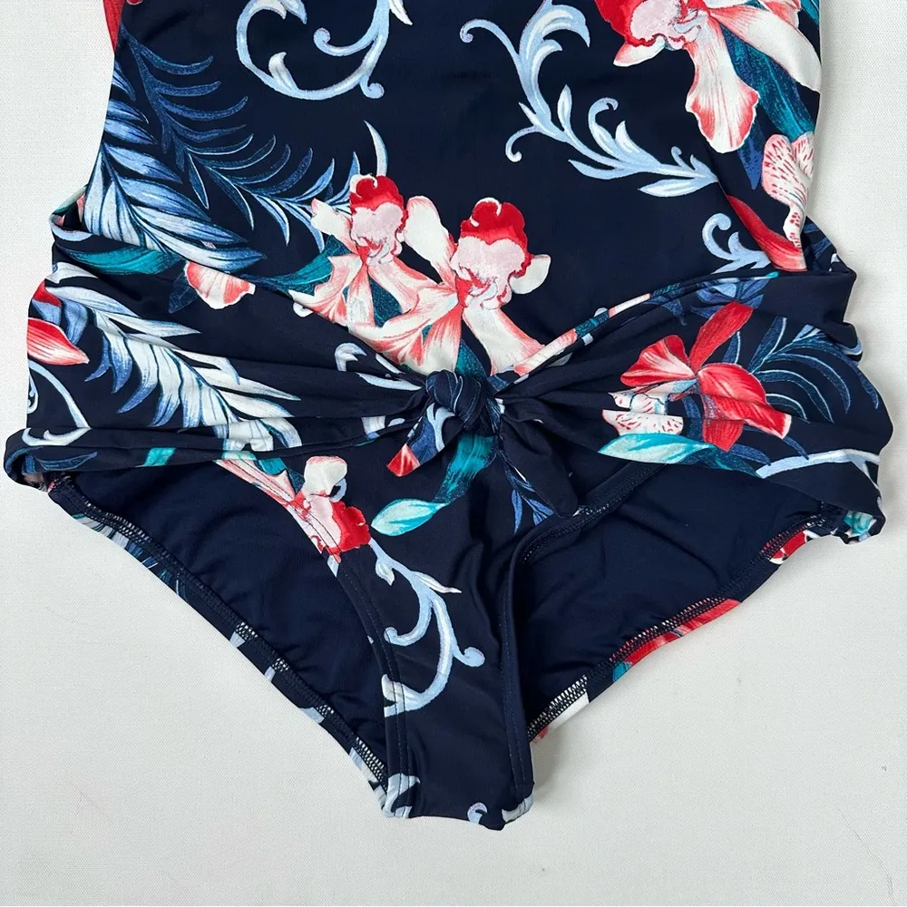 Carmen Marc Valvo Women’s One Piece V-Neck Halter Swimsuit Size 12 - Image 5