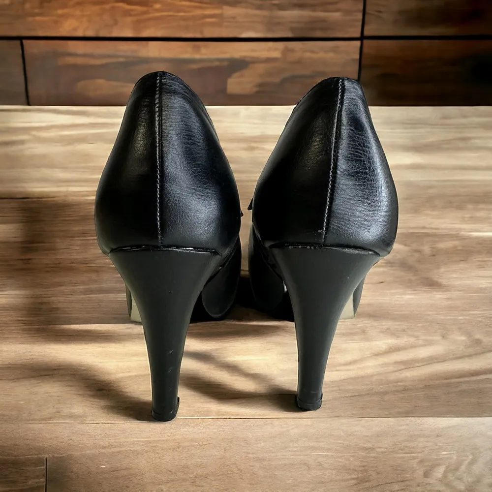 Madden Girl Black Leather Rokker Ruffled Zipper Bootie 4 Inch Heels Womens 11 - Image 9