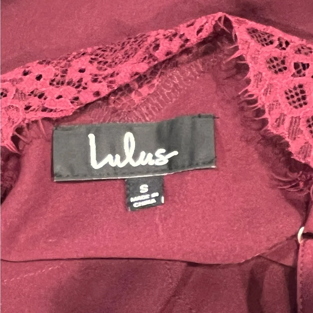 Lulus Camisole Cami Top Wine Colored, Spaghetti Strap, Loose Fit, Size Small - Image 3
