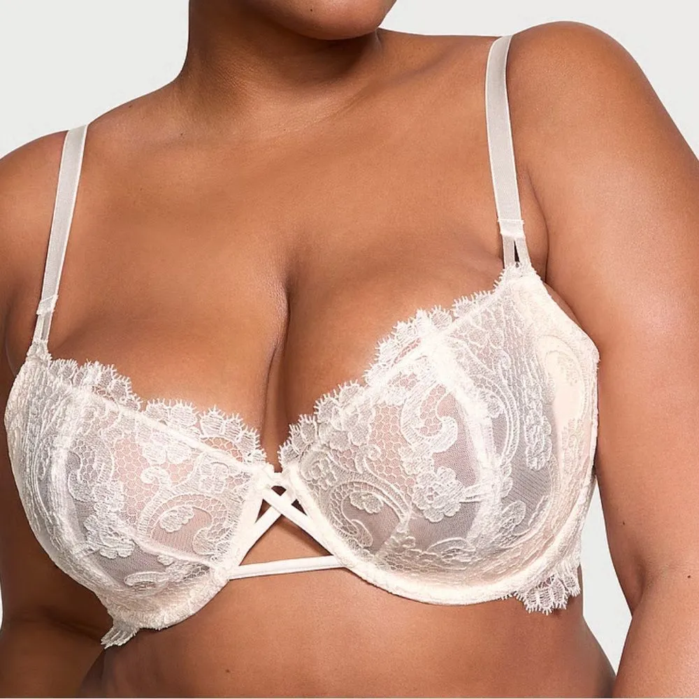 Victoria’s Secret Wicked Unlined Boho Embroidery Balconette Bra GREEN 36DD NWT - Image 2