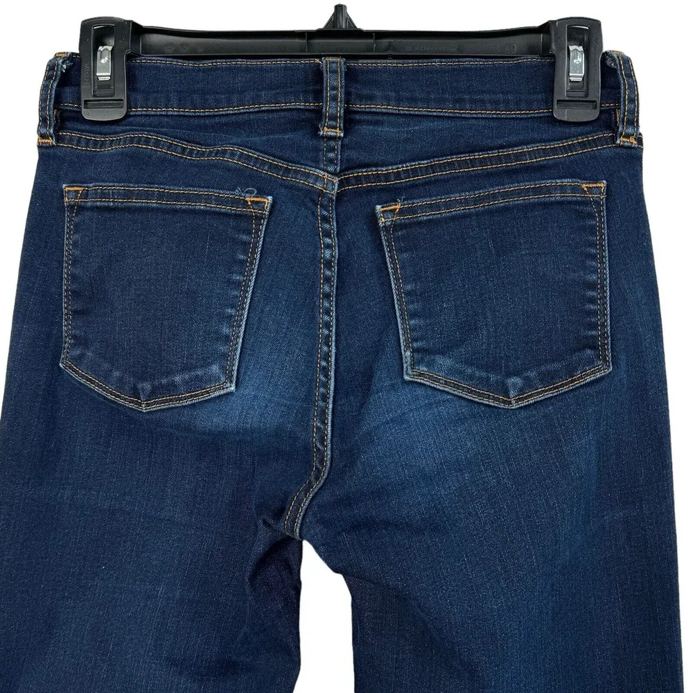 J Crew SZ 26/30 Jeans Low-Rise Zip-Fly Stretch Pockets Dark Wash Blue Womens - Image 5