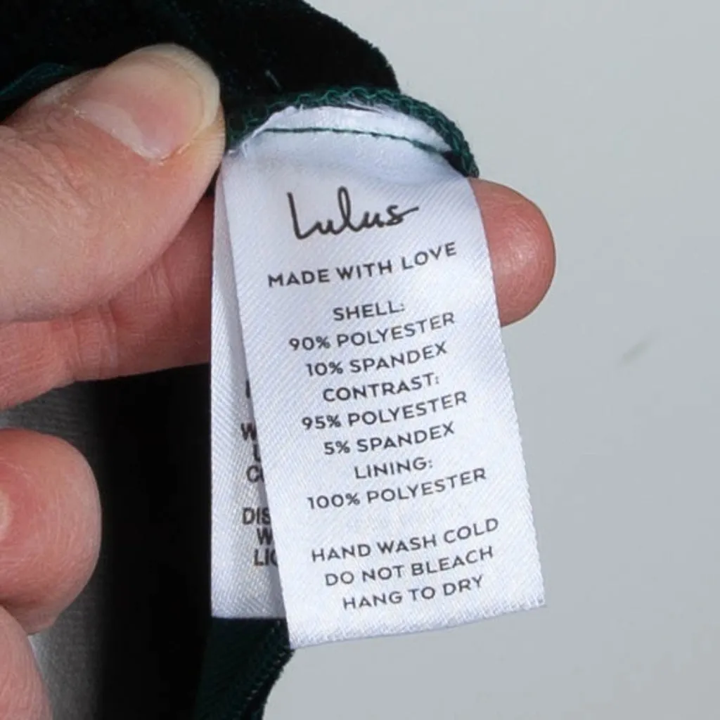 Lulus All The Luxe One Shoulder Green Velvet Lace Mini Tulip Dress Womens XS‎ - Image 9