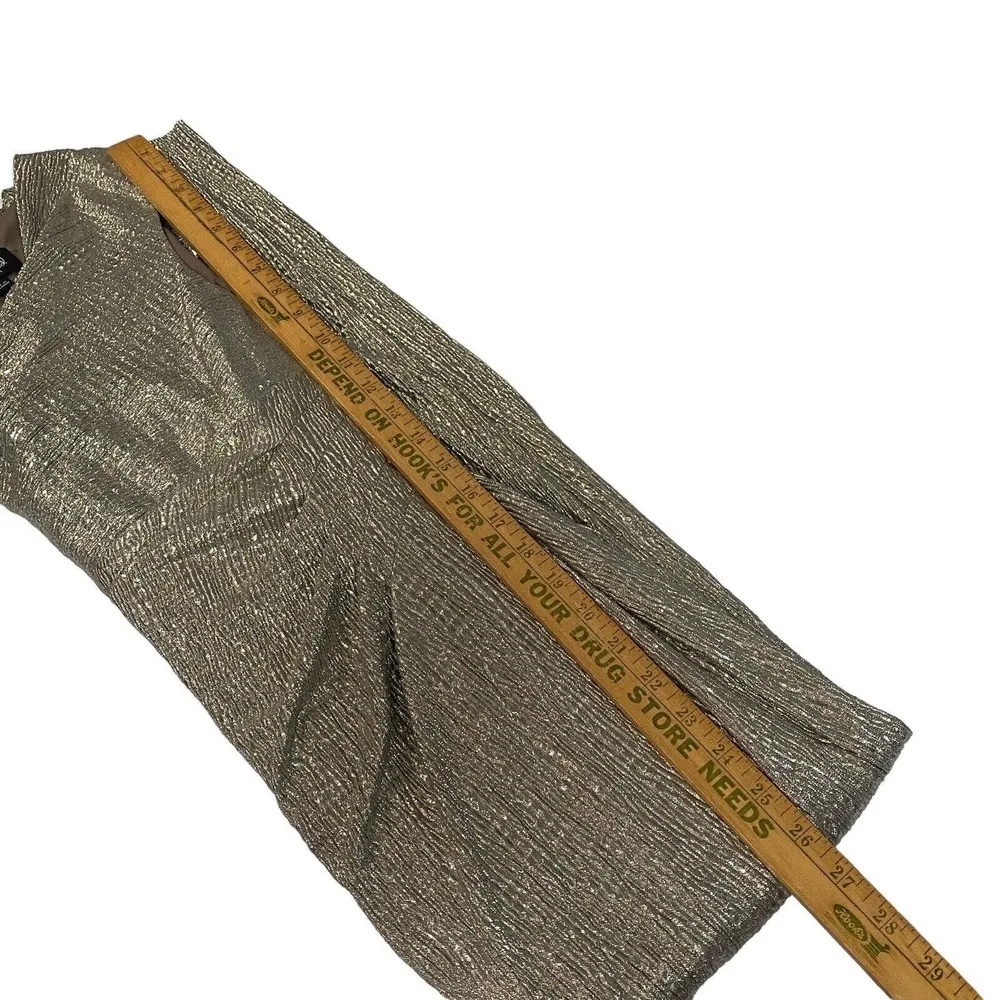 CONNECTED APPAREL Womens Brown Metallic Cap Sleeve Maxi Evening Sheath Dress 12P - Image 12