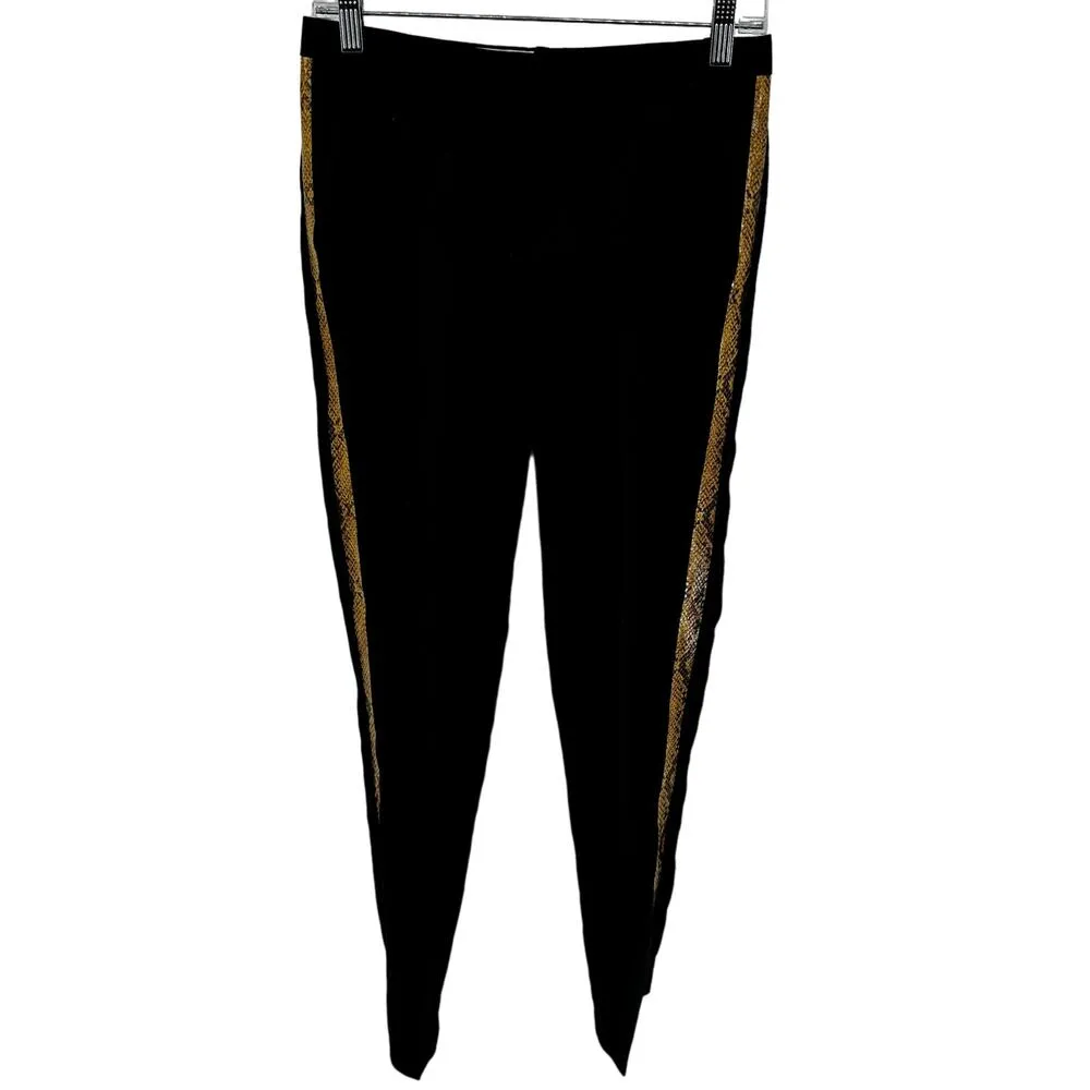 Scotch & Soda Atelier No. 4 Tailored Pants Snakeskin Trim Stretch Black XS NWT - Image 2