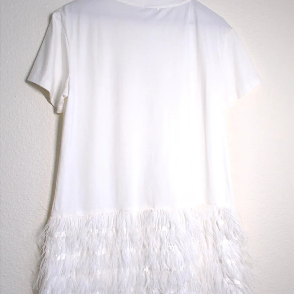 WHY White Bride Midi Dress Size L - Image 2