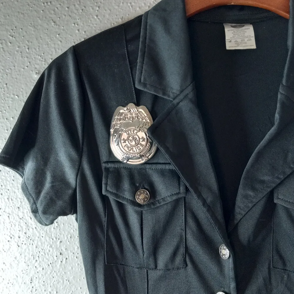 Spirit Halloween M Chick Cop Sexy Handcuff Garters Outfit Costume Mini Dress - Image 4