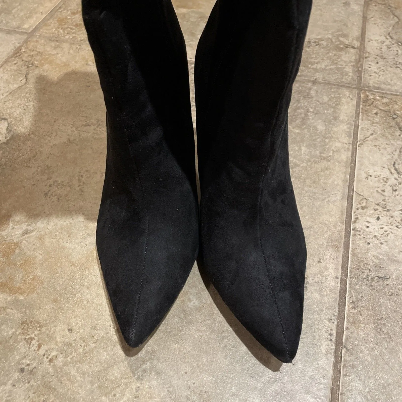 Rouge Helium Zenon Black Faux Suede Knee High Boots Womens Size 10 - Image 7