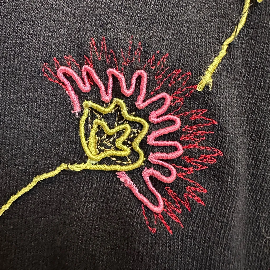 Vintage Talbots 90’s Y2K Knit Beaded Embroidered Floral Top Sweater Size XL - Image 3