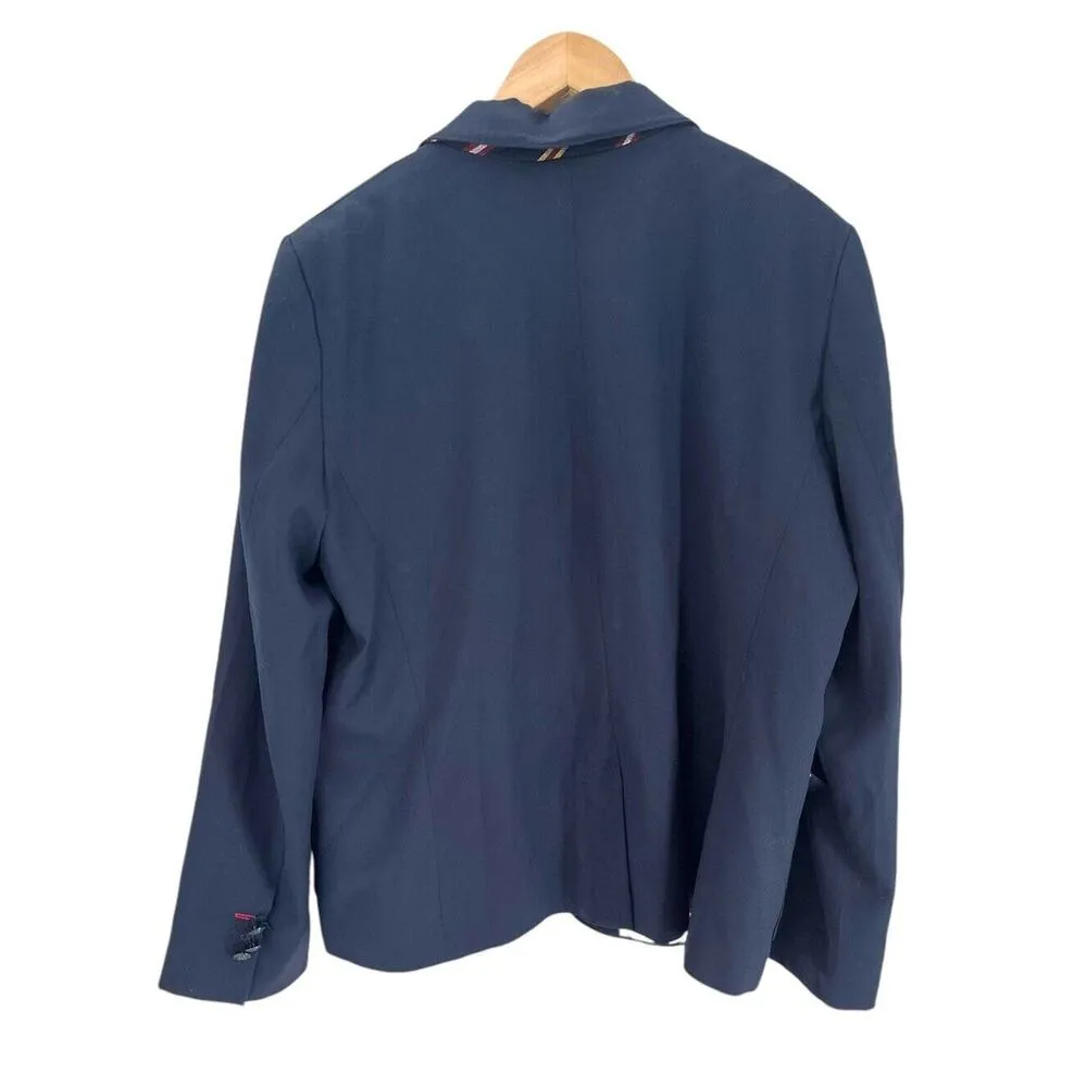 Brooks Brothers Red Fleece Navy Blue Lined Wool Blazer Womens Size 14 Office - Image 7