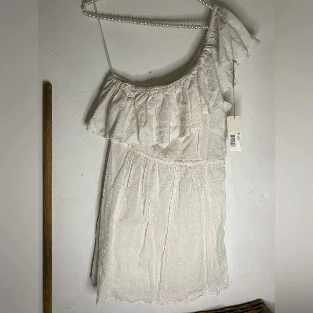 Rebecca Taylor White dress  Asymmetrical Ruffled Sundress mini - Image 7