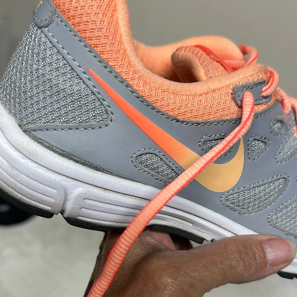 Nike Revolution Women's Athletic Shoes Gray and Orange - Image 6